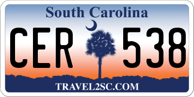 SC license plate CER538