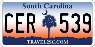 SC license plate CER539