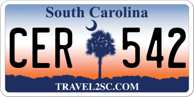 SC license plate CER542