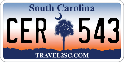 SC license plate CER543