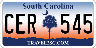 SC license plate CER545