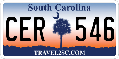 SC license plate CER546