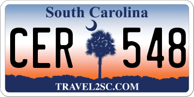 SC license plate CER548