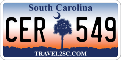 SC license plate CER549