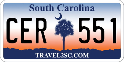 SC license plate CER551