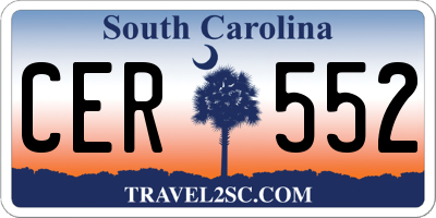 SC license plate CER552