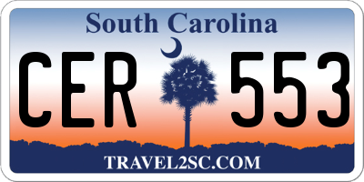 SC license plate CER553