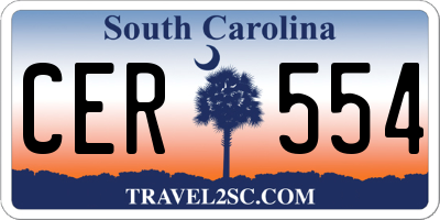 SC license plate CER554