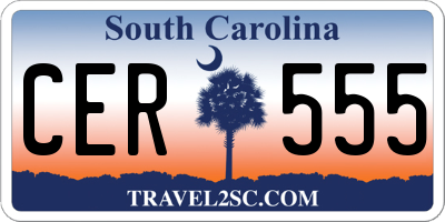 SC license plate CER555
