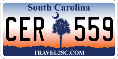 SC license plate CER559