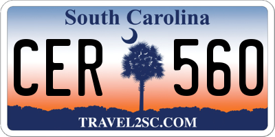 SC license plate CER560