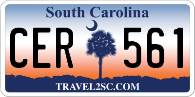 SC license plate CER561