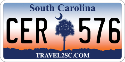 SC license plate CER576