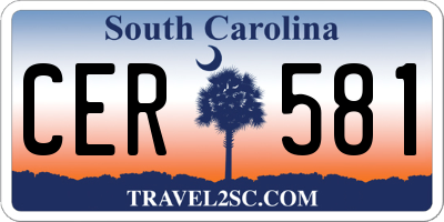 SC license plate CER581