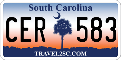 SC license plate CER583