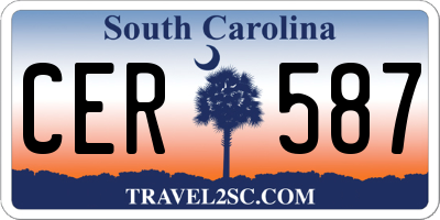 SC license plate CER587
