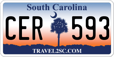 SC license plate CER593