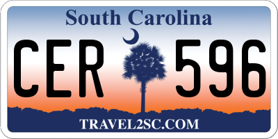 SC license plate CER596