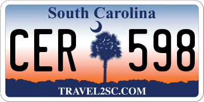 SC license plate CER598