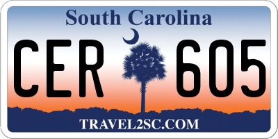 SC license plate CER605