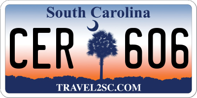 SC license plate CER606