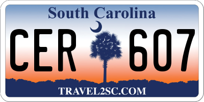 SC license plate CER607