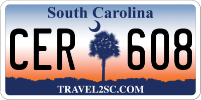 SC license plate CER608
