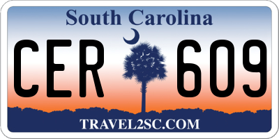 SC license plate CER609