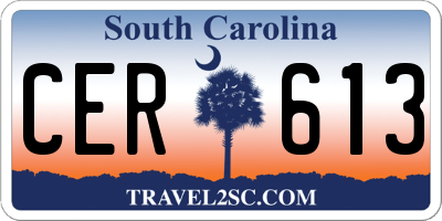 SC license plate CER613