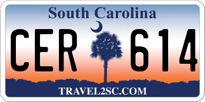 SC license plate CER614
