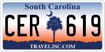 SC license plate CER619