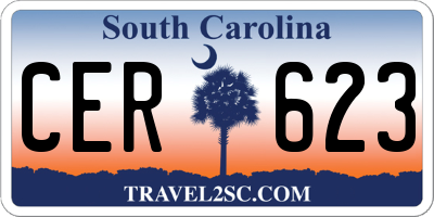 SC license plate CER623