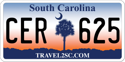 SC license plate CER625