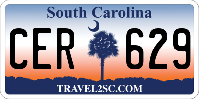 SC license plate CER629