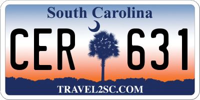SC license plate CER631