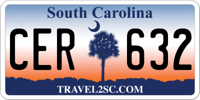 SC license plate CER632