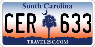 SC license plate CER633