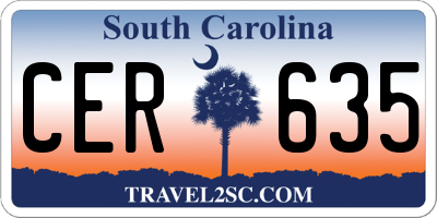 SC license plate CER635