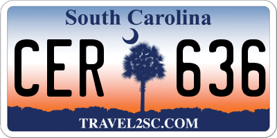 SC license plate CER636