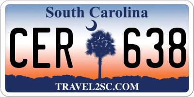 SC license plate CER638
