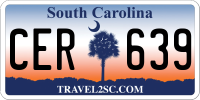 SC license plate CER639