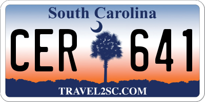 SC license plate CER641