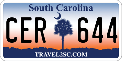 SC license plate CER644