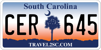 SC license plate CER645