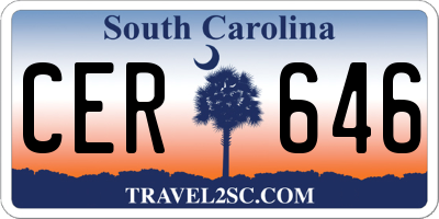 SC license plate CER646