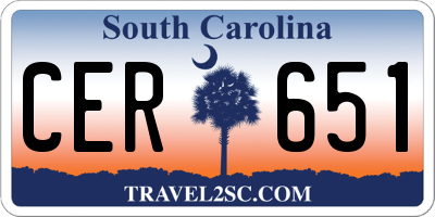SC license plate CER651