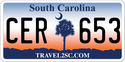 SC license plate CER653