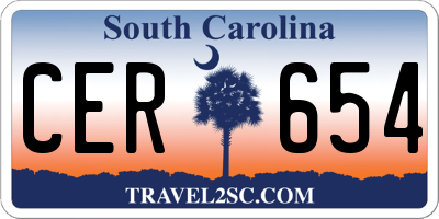 SC license plate CER654