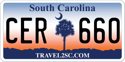 SC license plate CER660