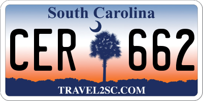 SC license plate CER662